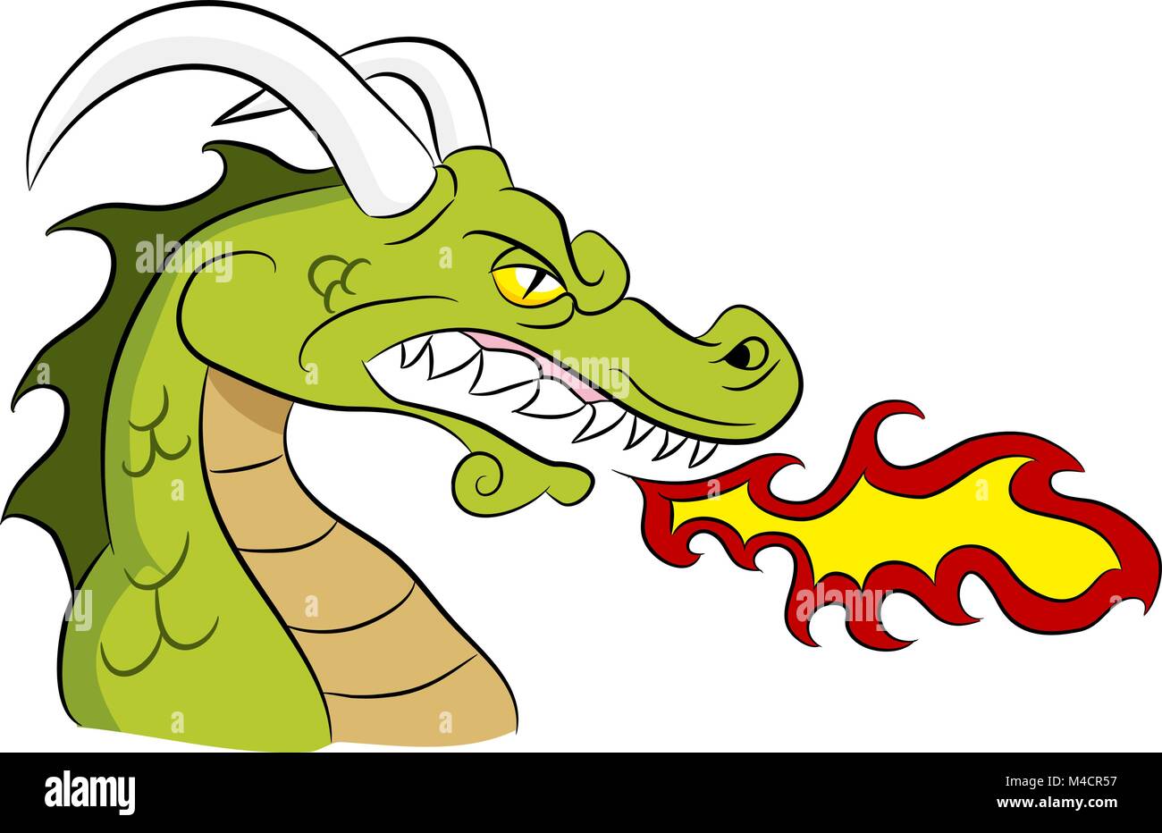 Illustration Dragon Head Breathing Fire Stockfotos Und Bilder Kaufen Alamy
