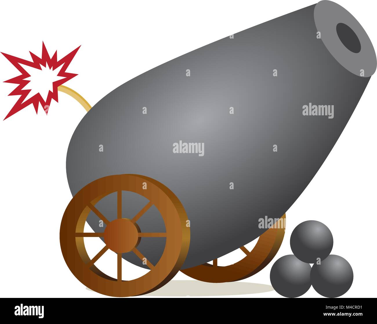 Ein Bild von einer Kanone leuchtet eine Sicherung. Stock Vektor