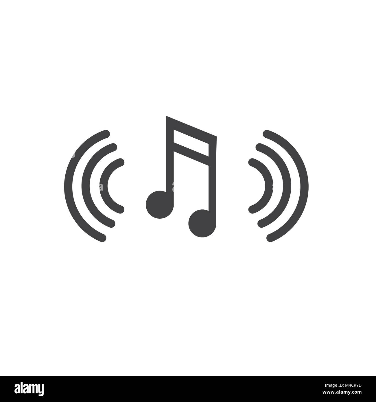 Musical Note w Sound Wave Symbol bezeichnet Musik Soundwave Spielen Stock Vektor