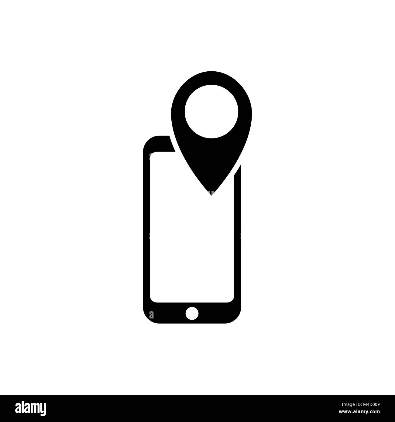 Smartphone mit Symbol isoliert auf weißem Stock Vektor