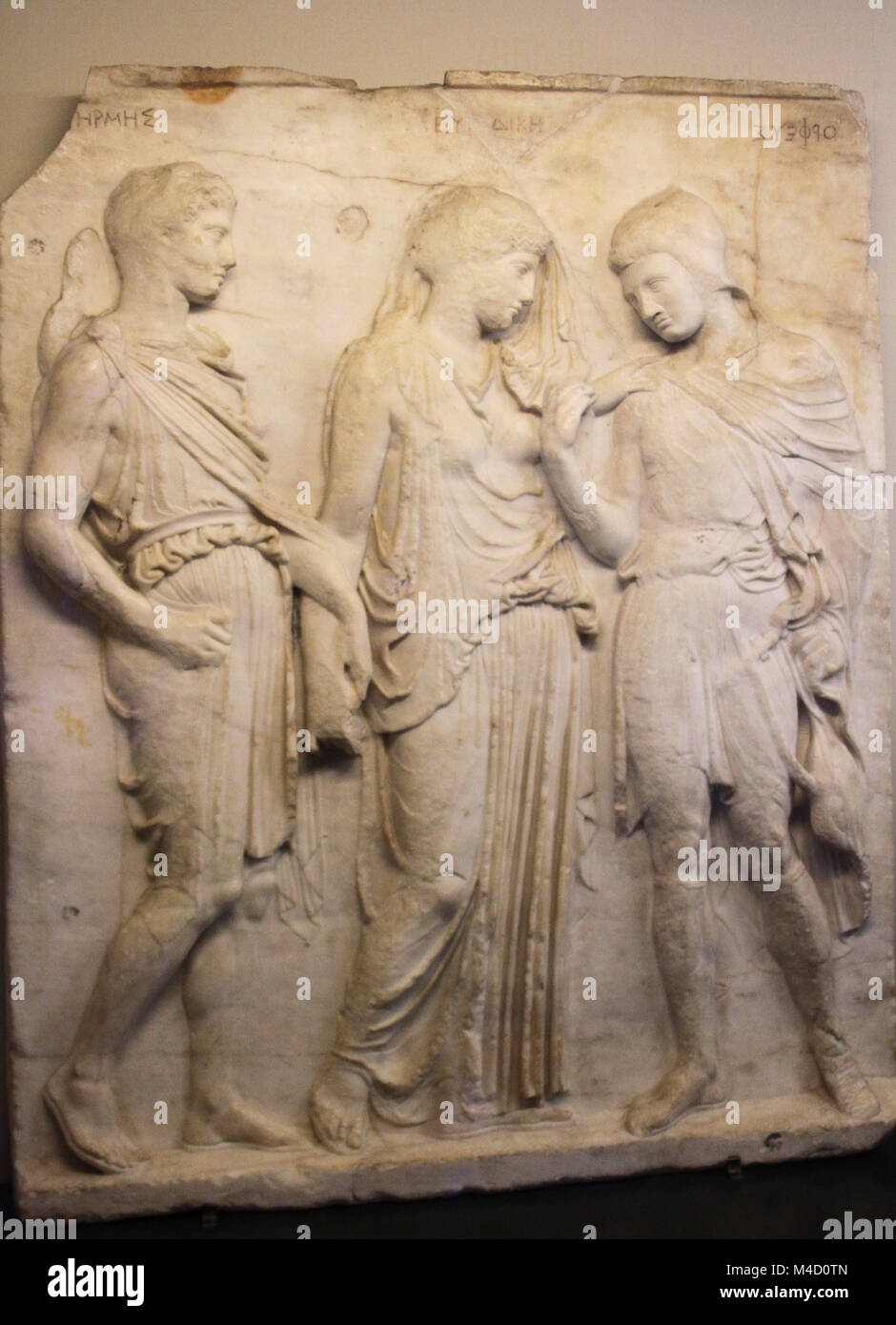 Relief mit Orpheus und Eurydice, vom Torre del Griechisch, Villa in Contrada Sora (1. Jahrhundert v. Chr.-1 st Century AD) Kopie eines griechischen Original des späten 5 t Stockfoto