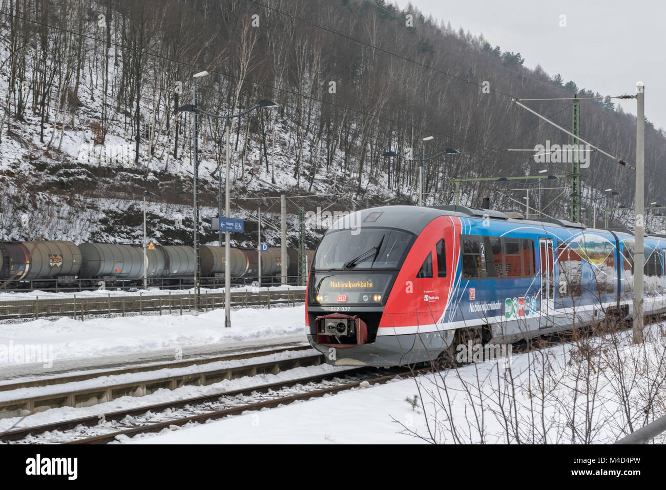 Regionalzug der Deutschen Bahn modernisiert Stockfoto