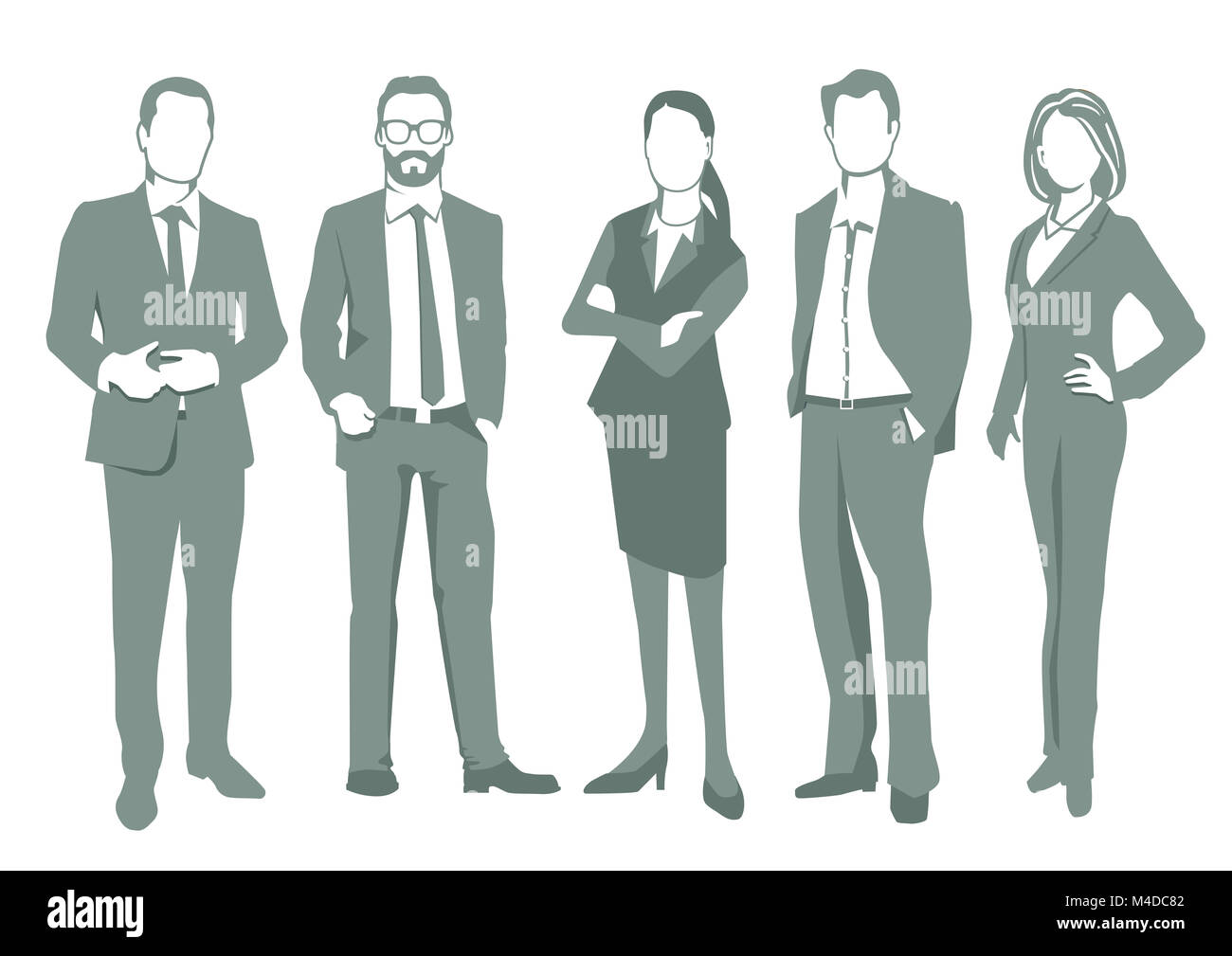 Gruppe von Unternehmen Menschen Abbildung, isoliert Stockfoto