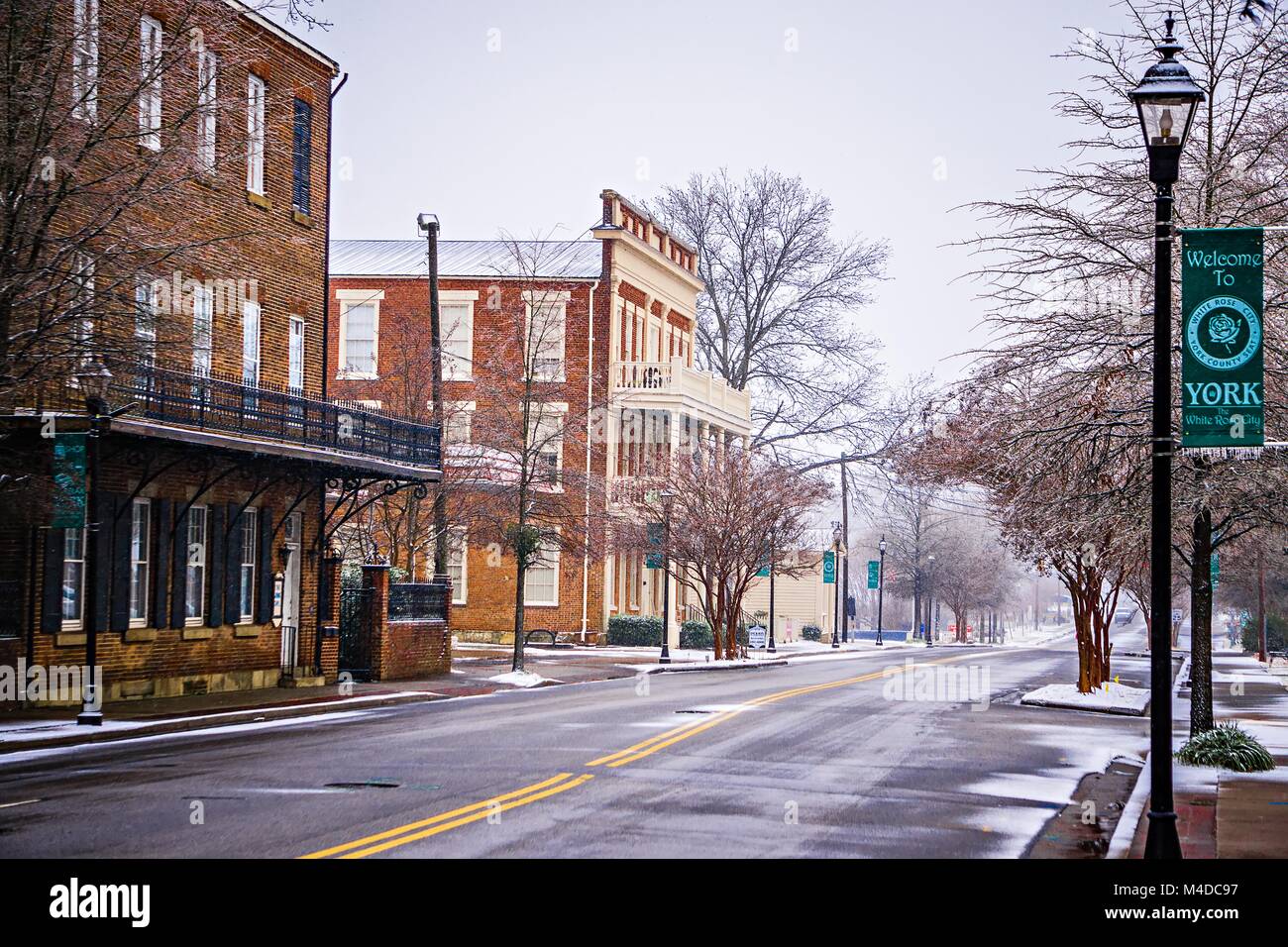 Wintersaison in York South Carolina Stockfoto