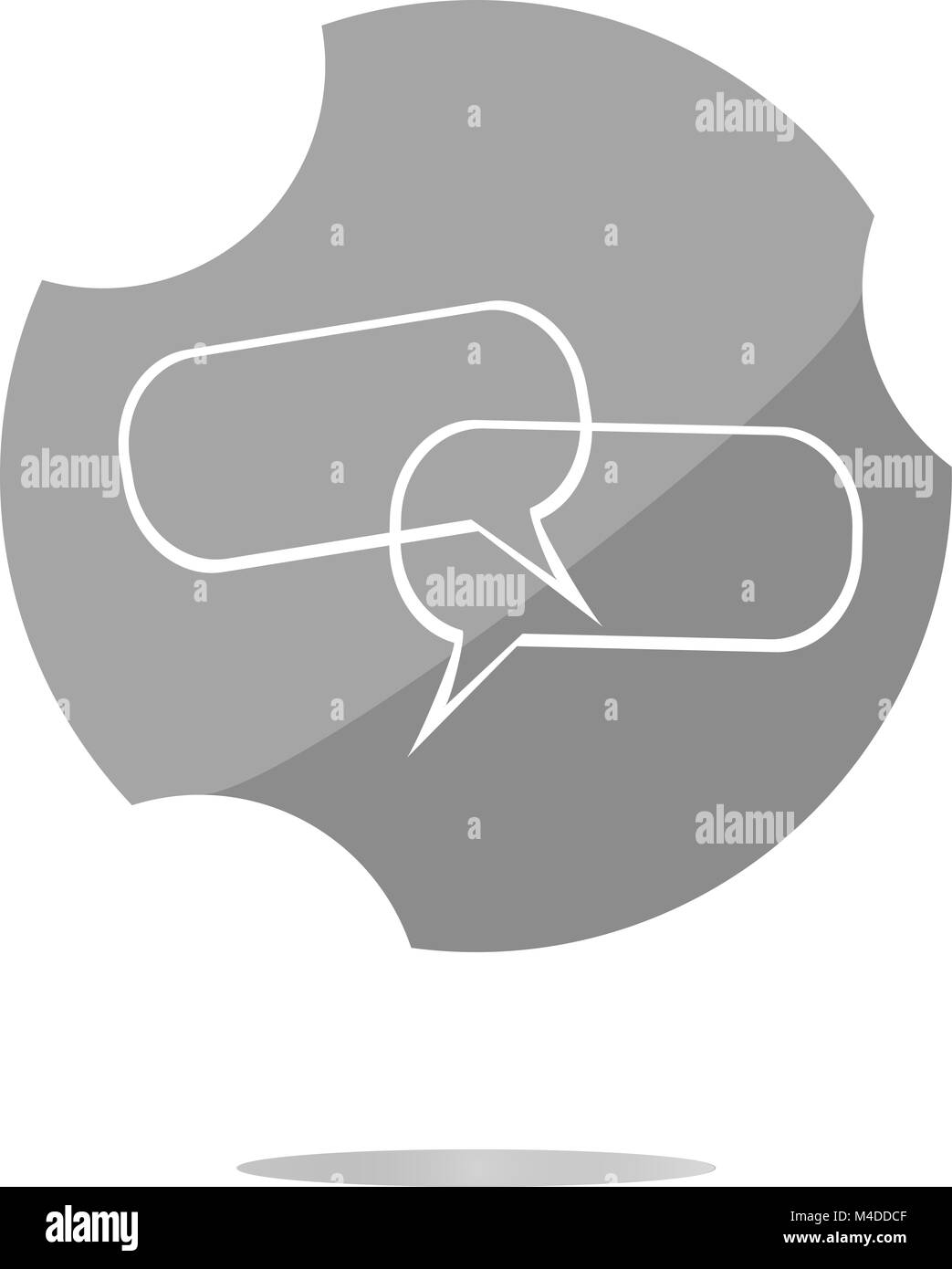 glänzende leere Rede Blase Web Button-Symbol Stockfoto