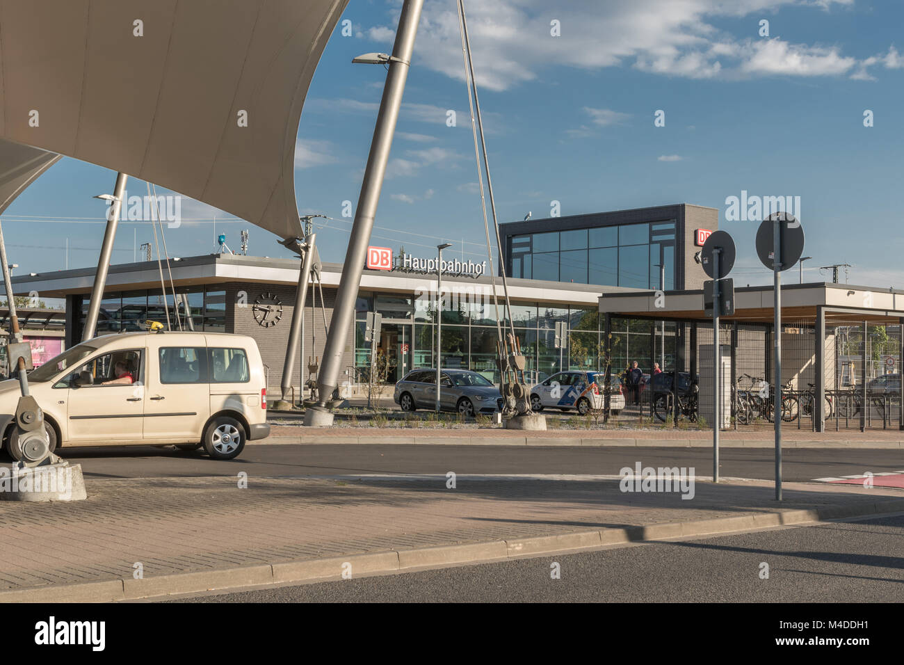 "Grüner Bahnhof Lutherstadt Wittenberg - eine nachhaltige Verkehrspolitik station Stockfoto