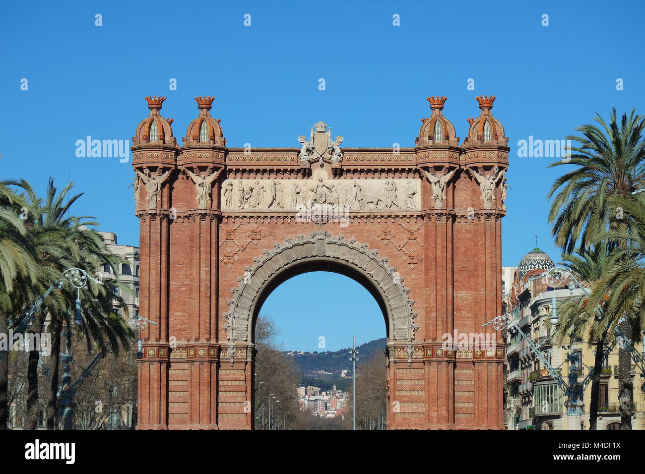 Triumphbogen in Barcelona Stockfoto