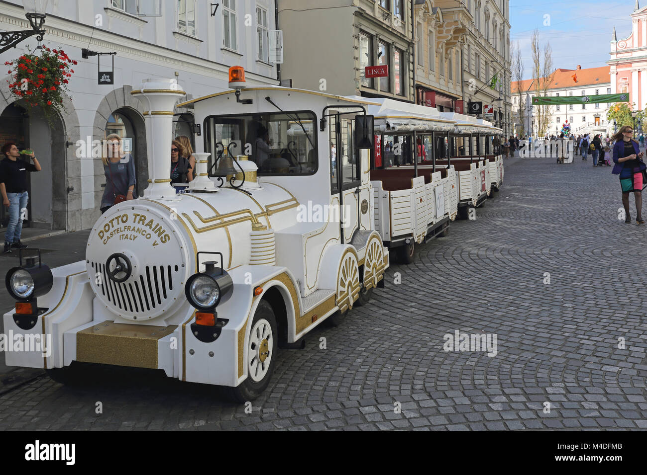 Touristischer Zug Ljubljana Stockfoto