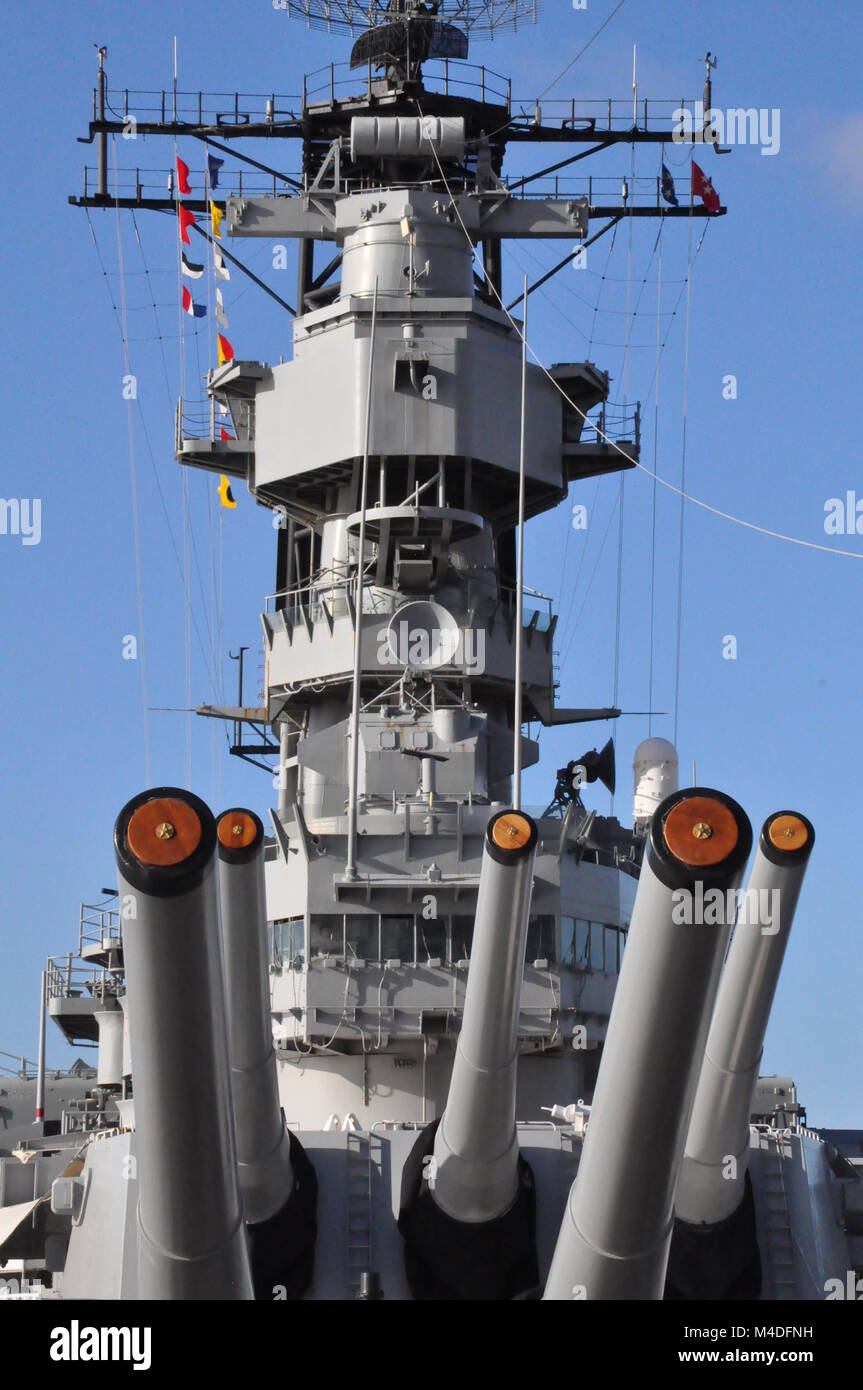 USS Missouri Schlachtschiff in Pearl Harbor in Hawaii Stockfoto