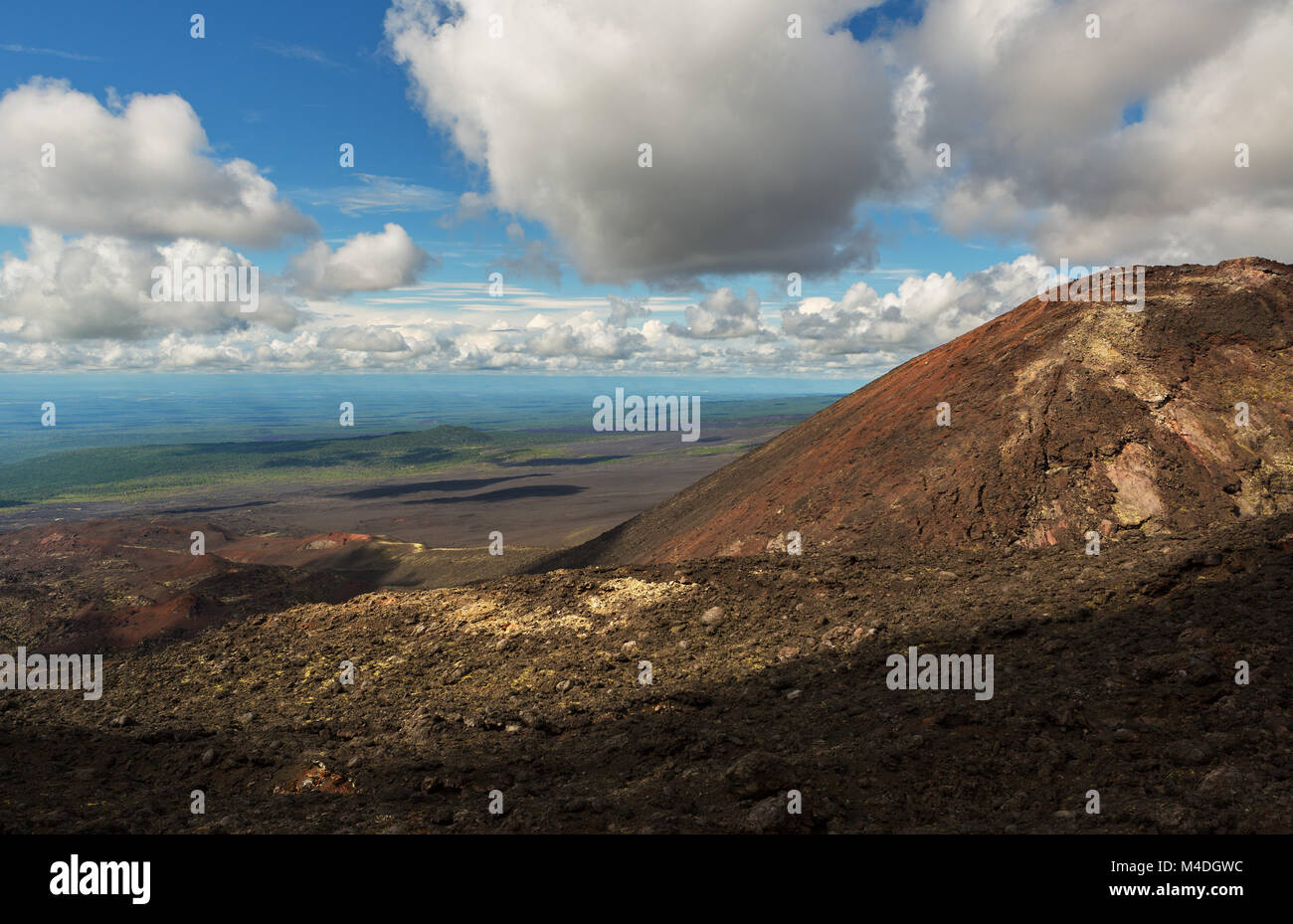 Norden Durchbruch große Tolbachik Fissur Eruption 1975 Stockfoto
