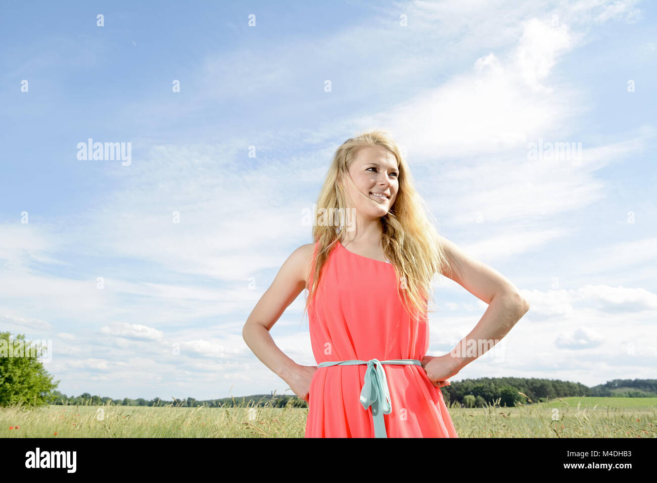 Glückliche junge Frau Stockfoto