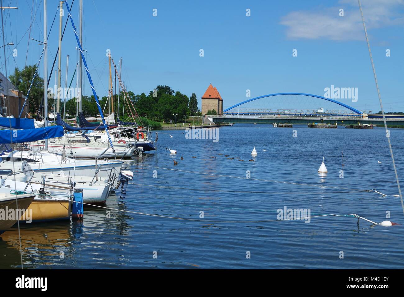 Westpommern segeln Route. Boote in Wolin Stockfoto