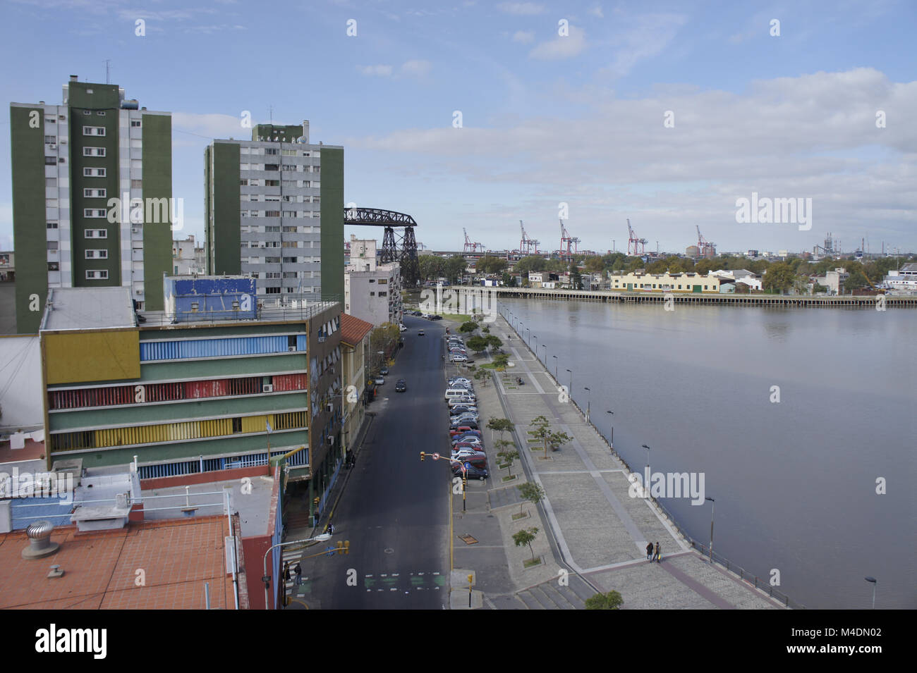 Argentinien, Buenos Aires, Blick auf den alten Hafen Stockfoto