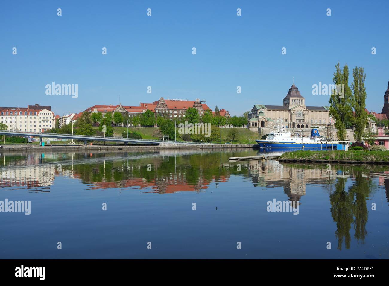 Odra River in Stettin Stockfoto