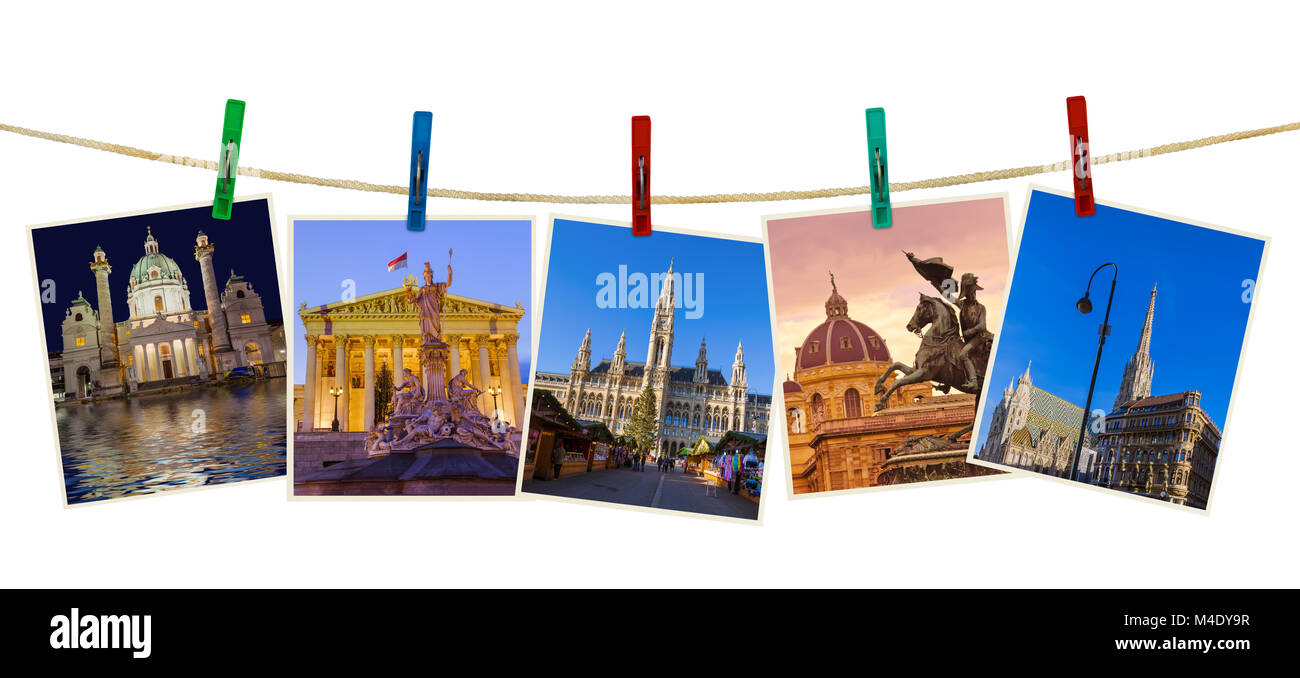 Wien Österreich reisen Bilder (meine Fotos) auf wäscheklammern Stockfoto