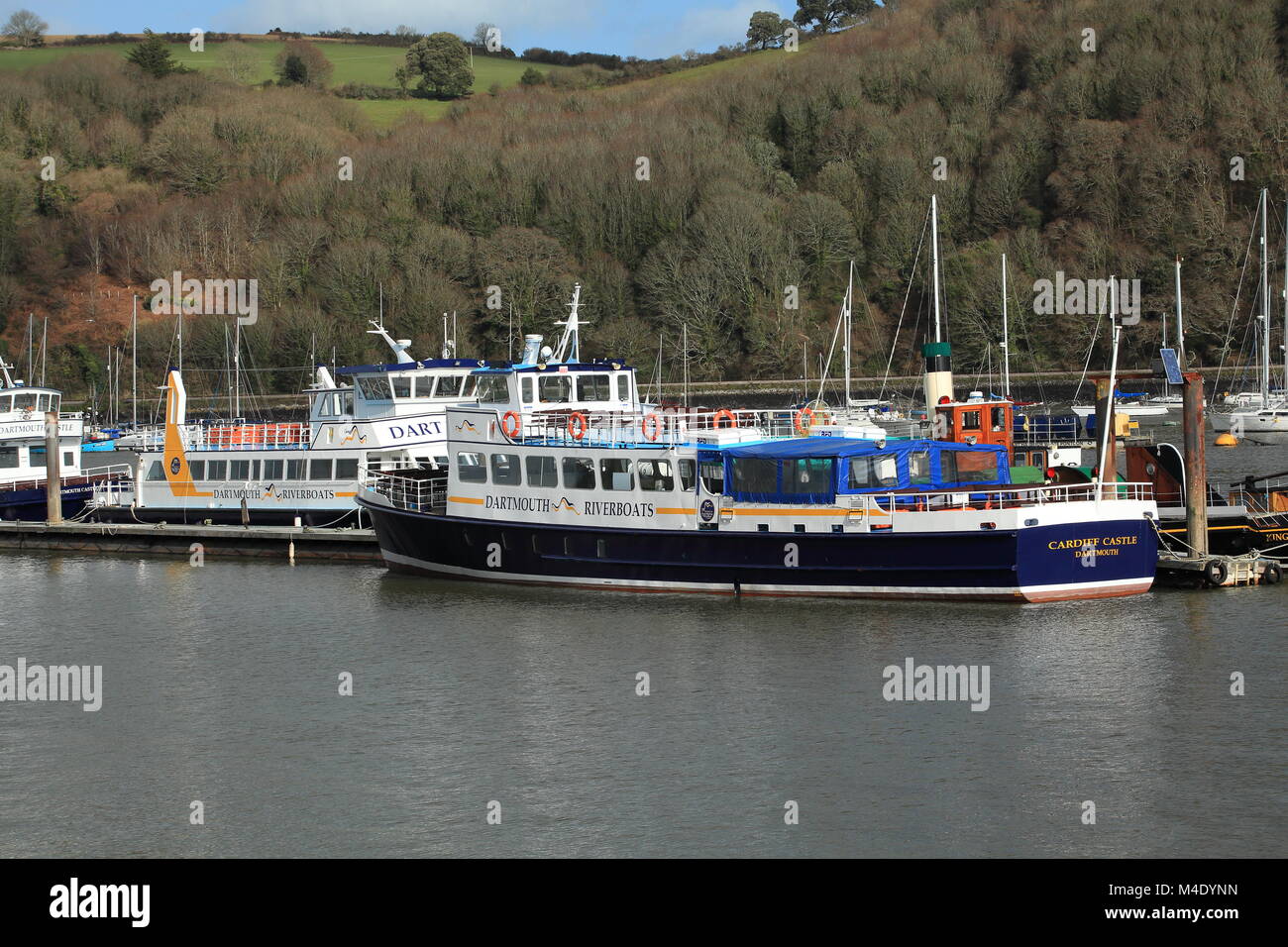 Fluss Dart - Passagierschiffe, Dartmouth, Devon, England Stockfoto