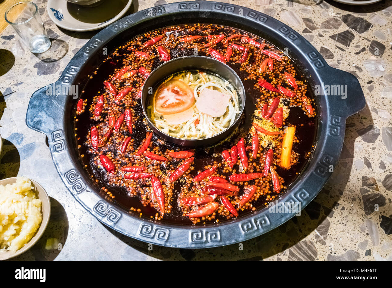 Hot Pot Chengdu, Sichuan scheuern Dish Stockfoto