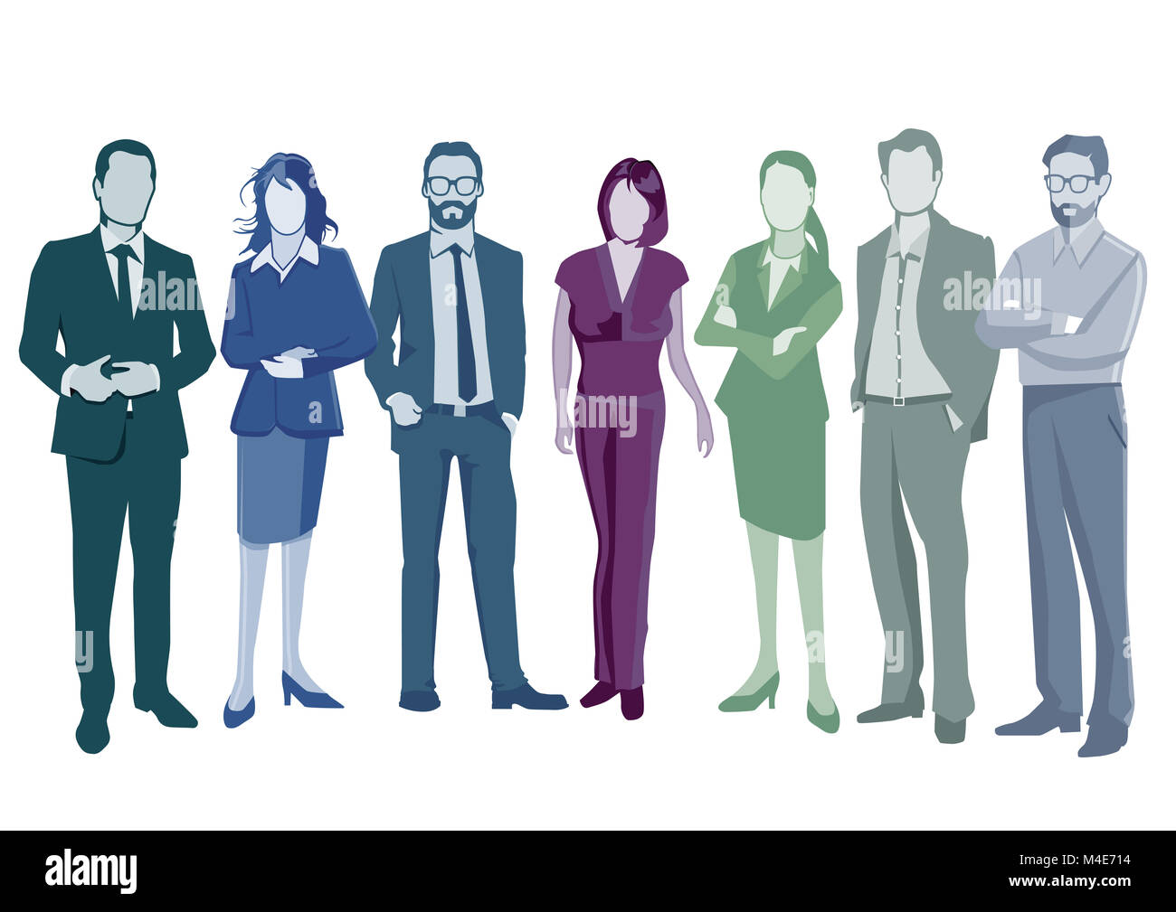 Gruppe von Unternehmen Menschen Abbildung, isoliert Stockfoto