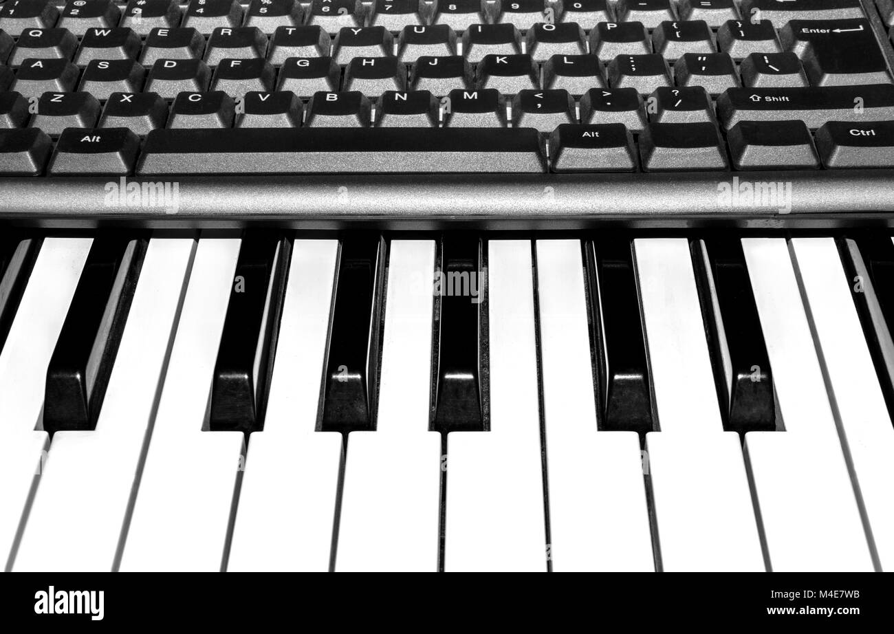 Computer und Musik Keyboards Stockfoto