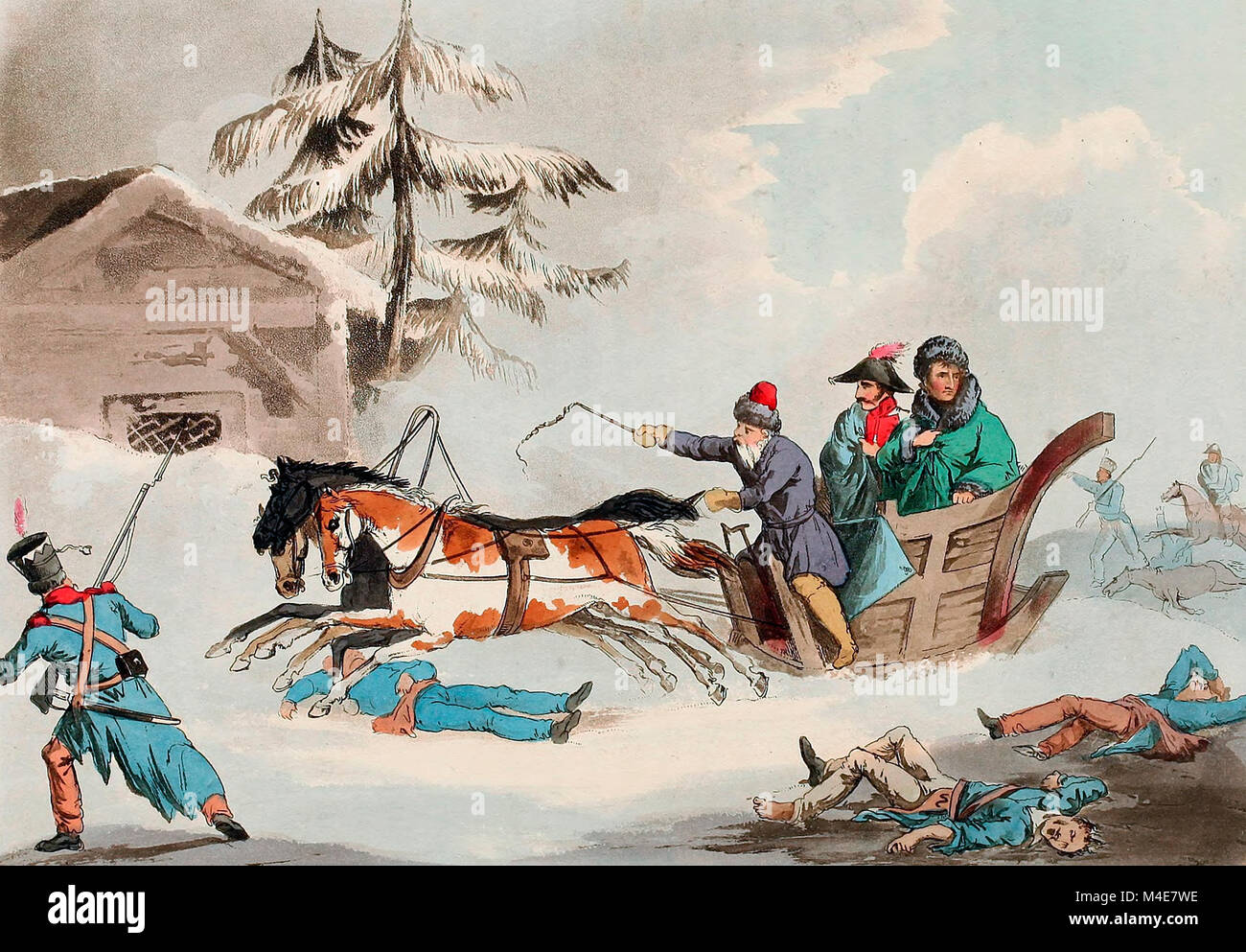 Napoleon Bonaparte, Flug in der Verkleidung aus Russland, 1811 Stockfoto