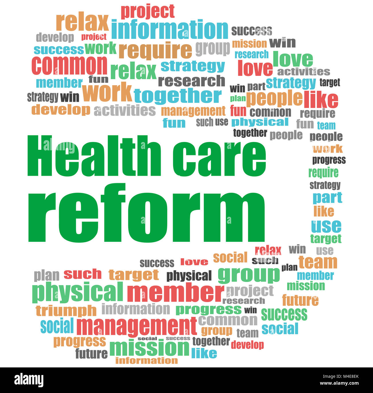 Gesundheitsreform Worte. Gesundheit Konzept. Wort Wolke collage Stockfoto
