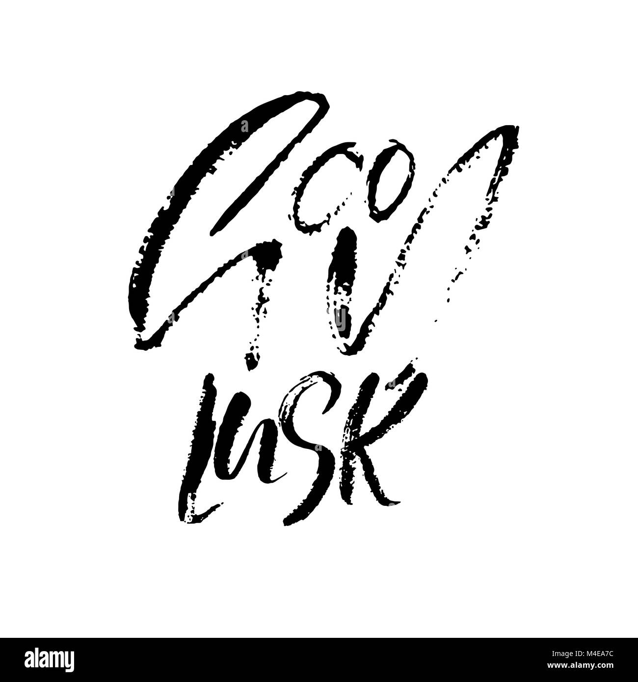 Viel Glück. PinselSchriftzug. Moderne Kalligraphie. Tinte Vector