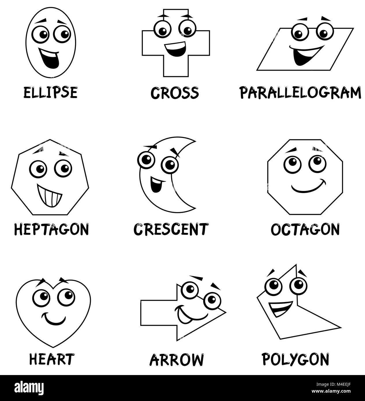 Geometrische Formen für die Einfärbung Stockfoto