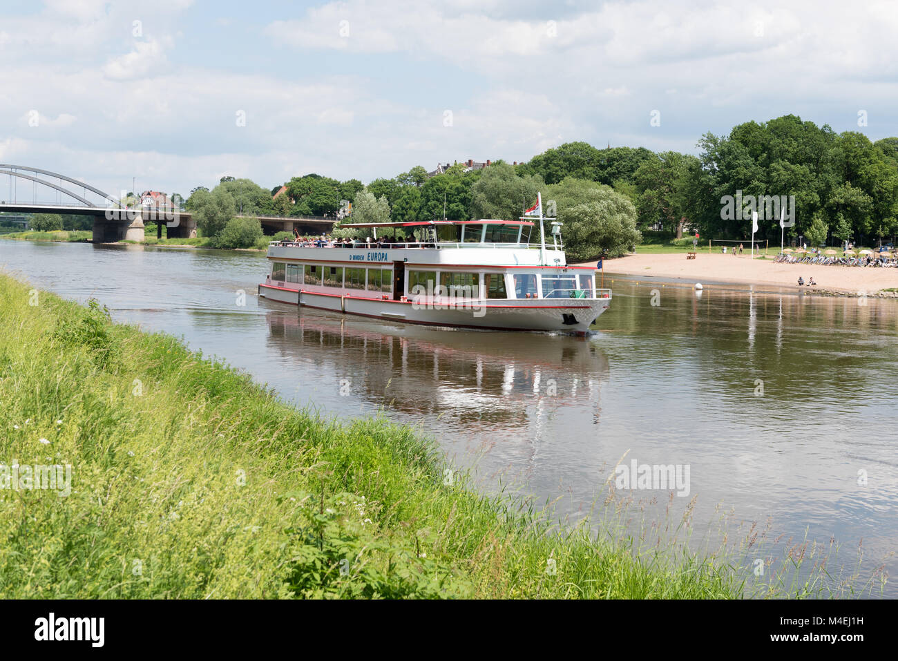Weser in Minden. Stockfoto