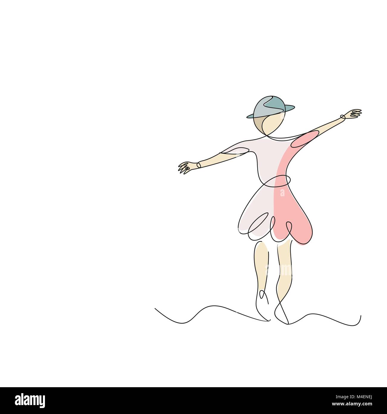 Junge schöne Balletttänzerin in Vector Illustration Stock Vektor