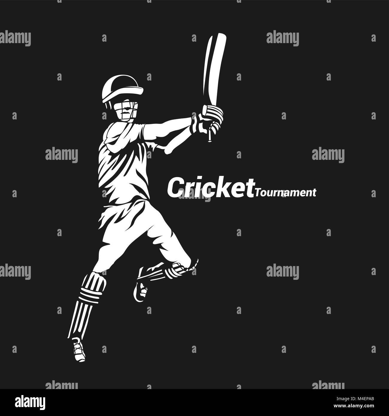 Minimale logo Der batsman Vector Illustration. Stock Vektor