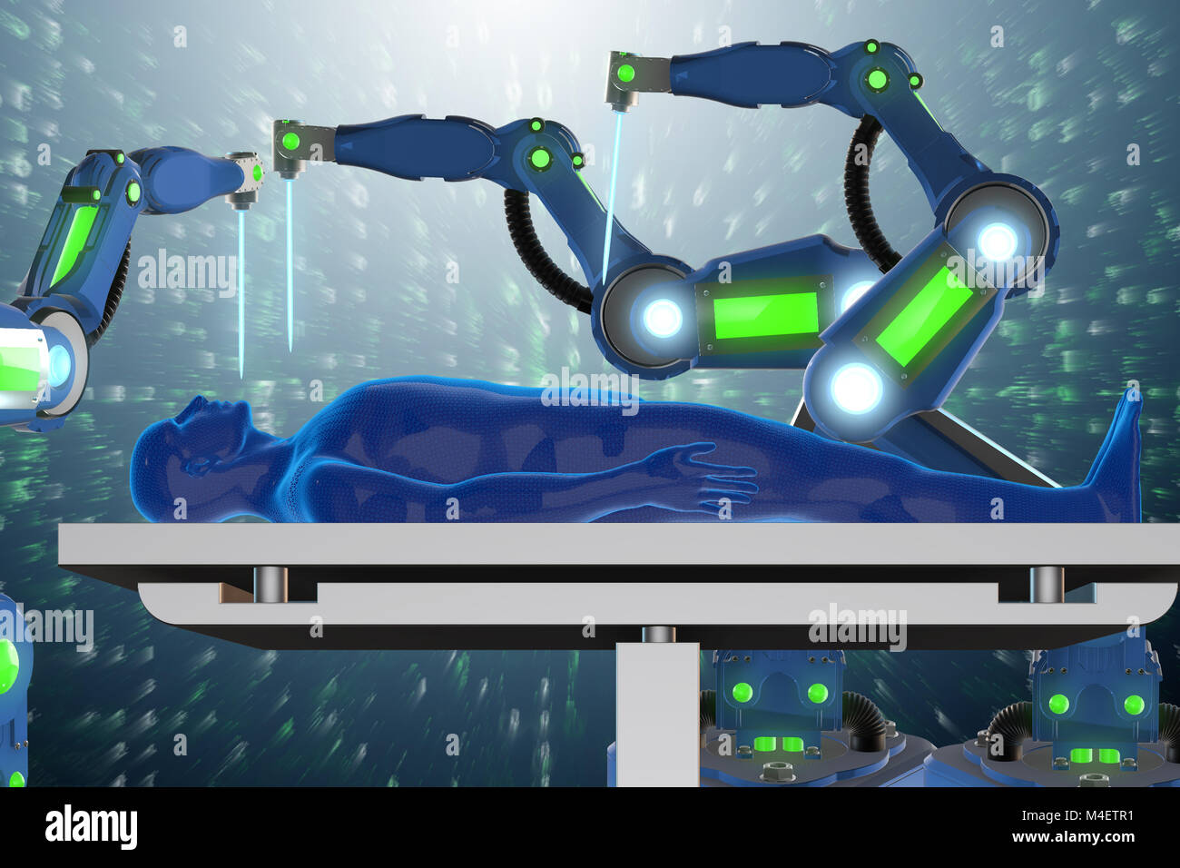 Operation durch Roboterarm Stockfoto