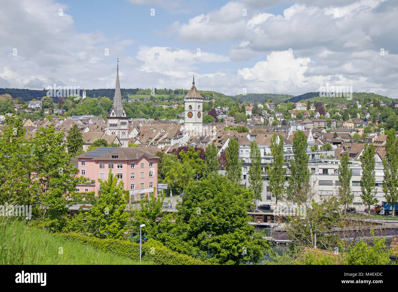 Schaffhausen mit Münster Allerheiligen und St. Johann Stockfoto