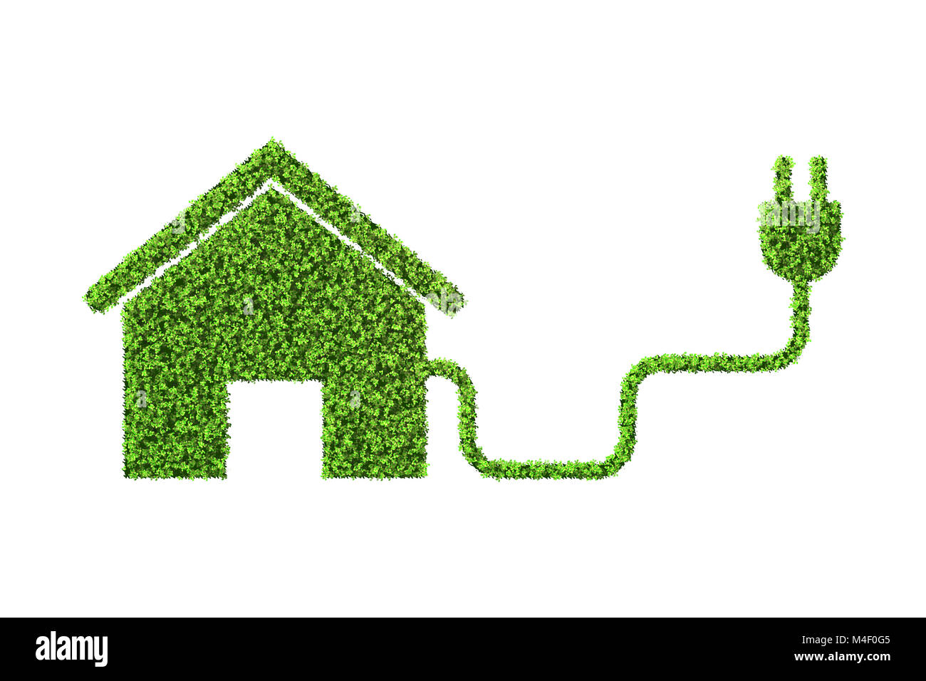 Umweltfreundliche Gehäusekonzept mit Green House - 3d-r Stockfoto