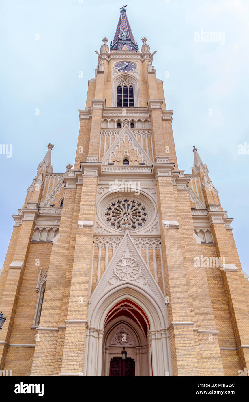 NOVI SAD, Serbien - APRIL 03 Ansicht von Liberty Square (Trg Slobode) in Novi Sad, die in dieser Stadt hält den Sommer Musikfestival EXIT fotografierte die Stockfoto