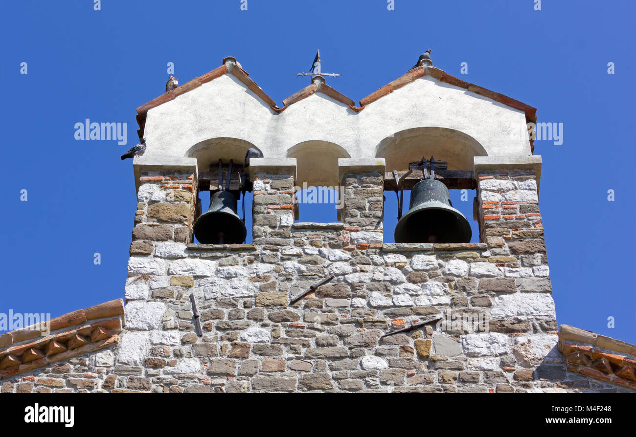 Details der Fassade der Santo Spirito kleine Kirche in der Nähe der Burg in Gorizia, Italien Stockfoto
