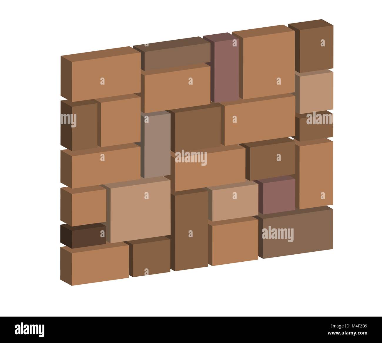 3d-brick Steinmauer, Design Block Stein Wand Textur für die Industrie Stock Vektor