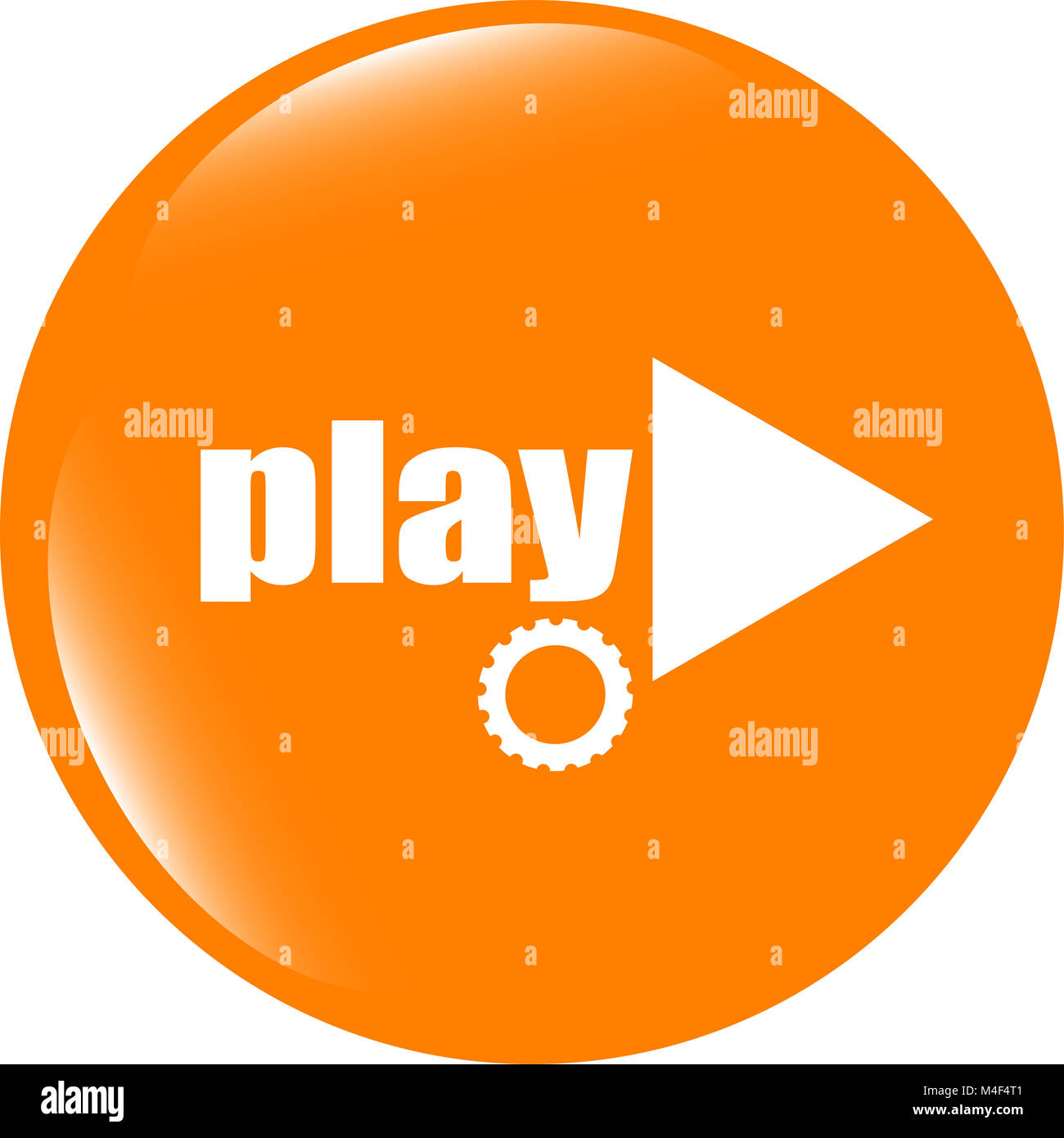 Schaltfläche "Video abspielen" (Symbol) auf weißem Hintergrund Stockfoto