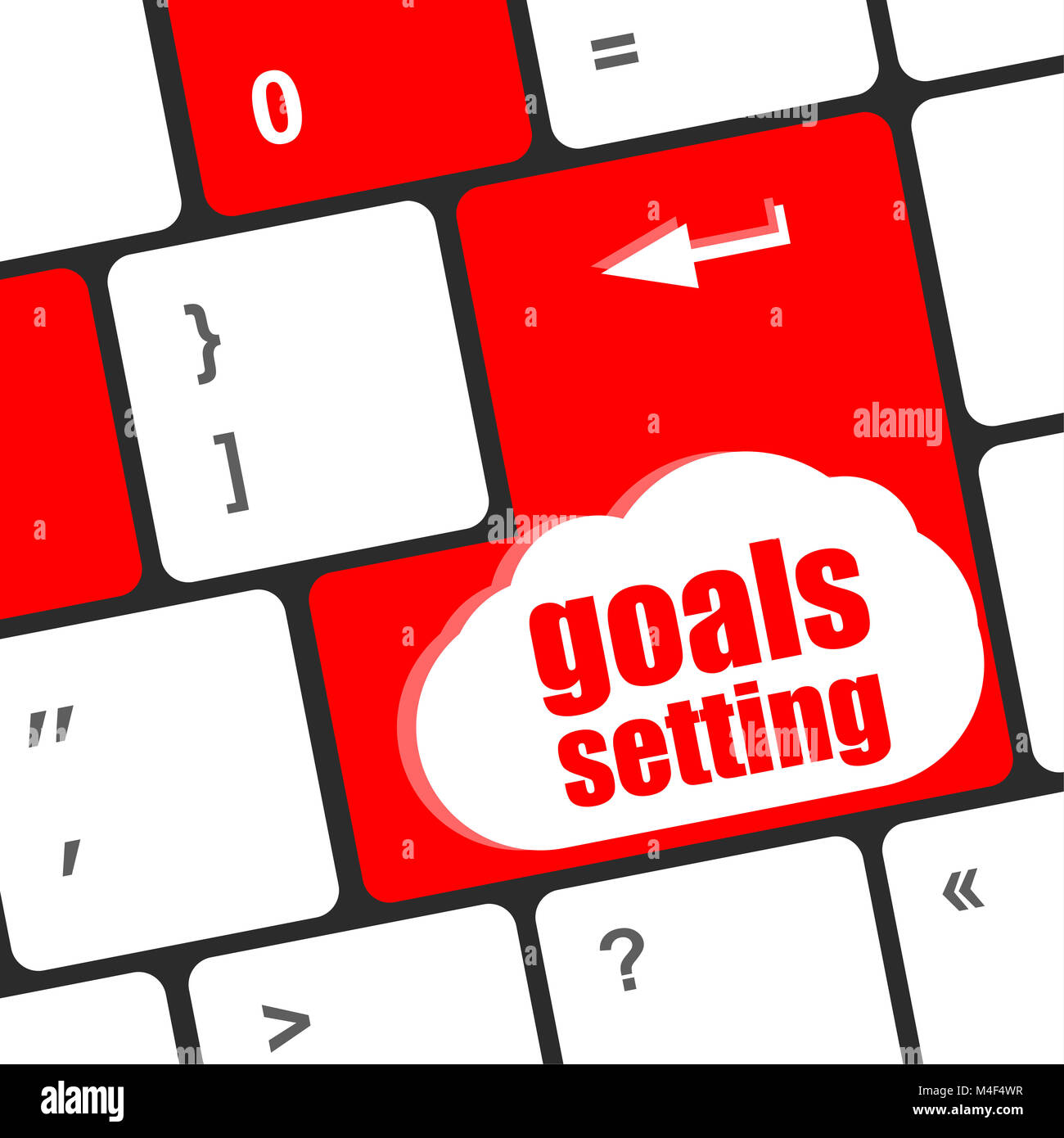 Ziele, die Einstellung Taste auf der Tastatur mit soft focus Stockfoto