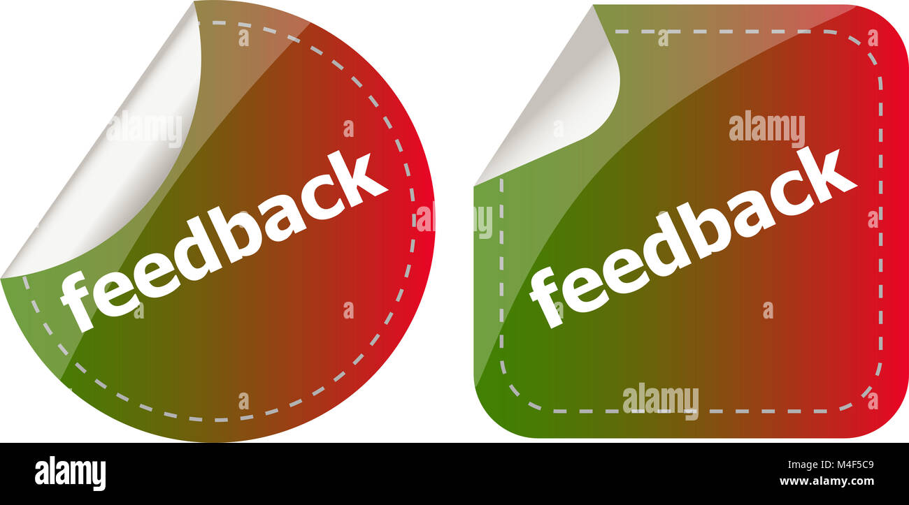 Aufkleber Label set Business Tag mit Feedback Wort Stockfoto