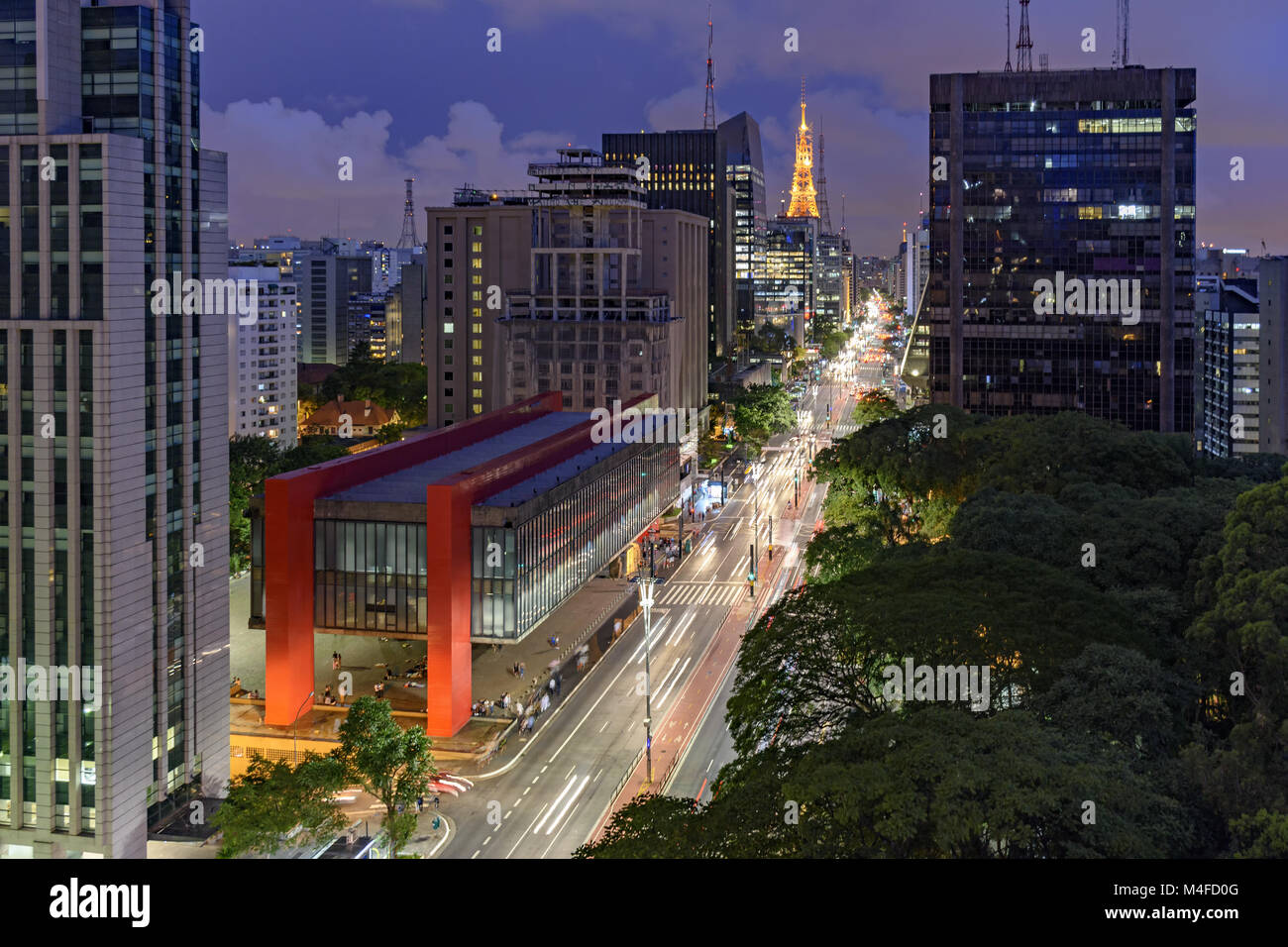Avenida Paulista, Sao Paulo, Brasilien Stockfoto