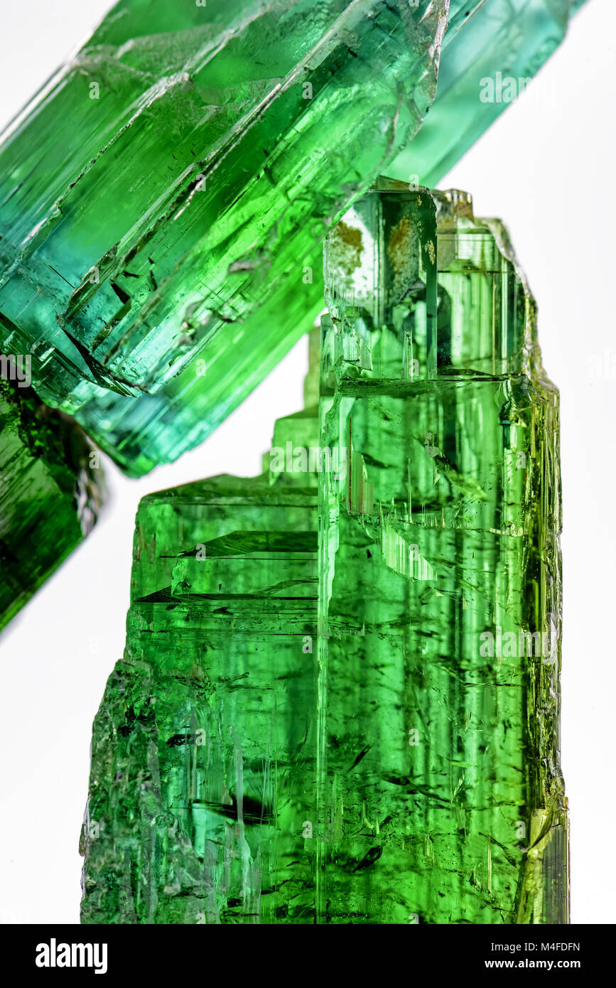 Turmalin Grün und Transparent Stockfoto