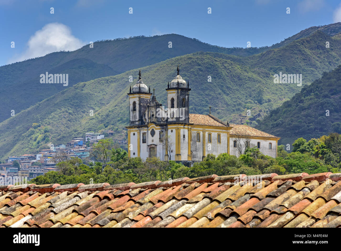 Die historische Kirche in Ouro Preto Stadt Stockfoto