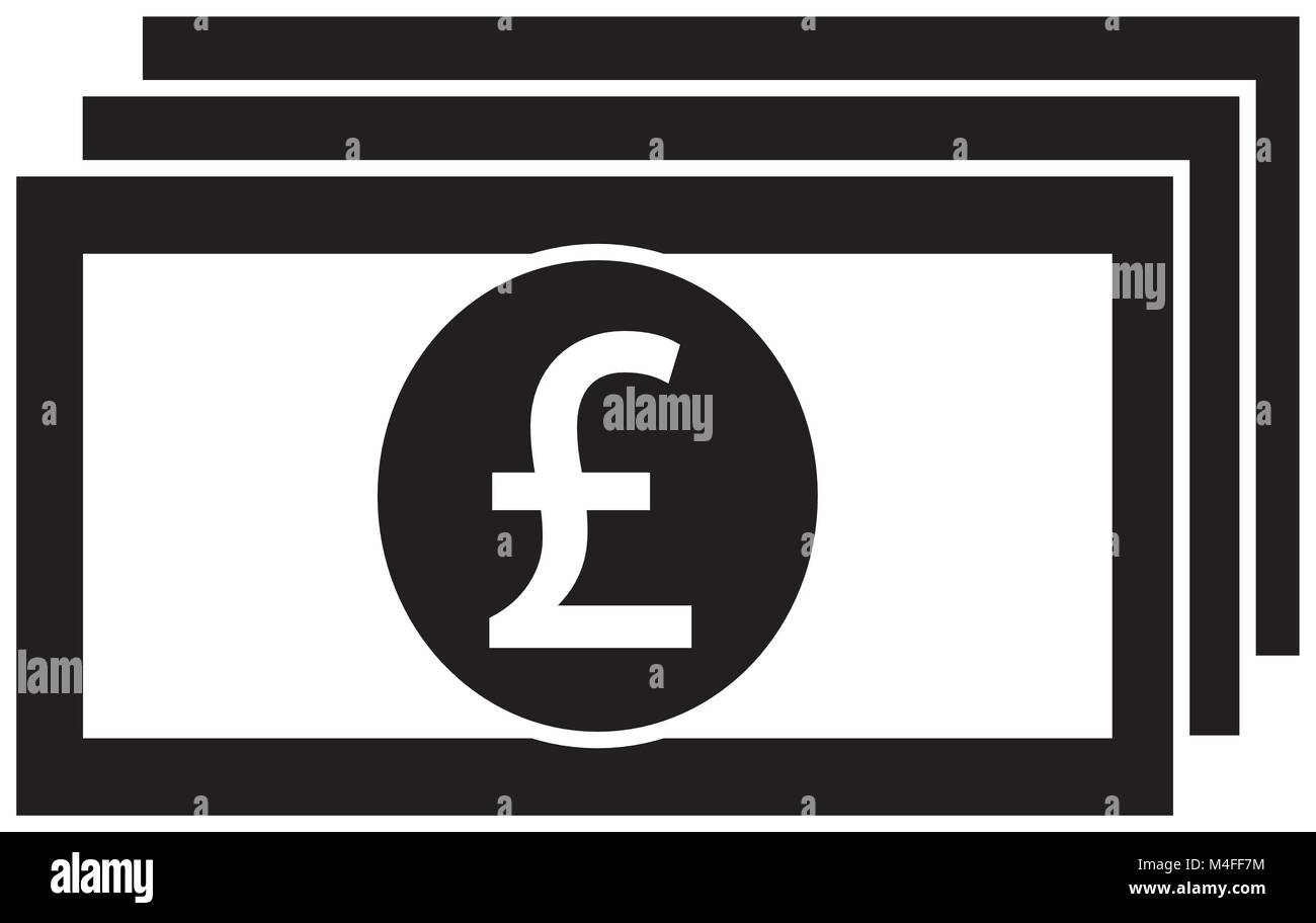Lbs oder Pfund Sterling currency Symbol oder Logo Vektor auf eine Bank Note oder Rechnung. Symbol für Deutschland oder Großbritannien und England Banking oder Britischen Stock Vektor