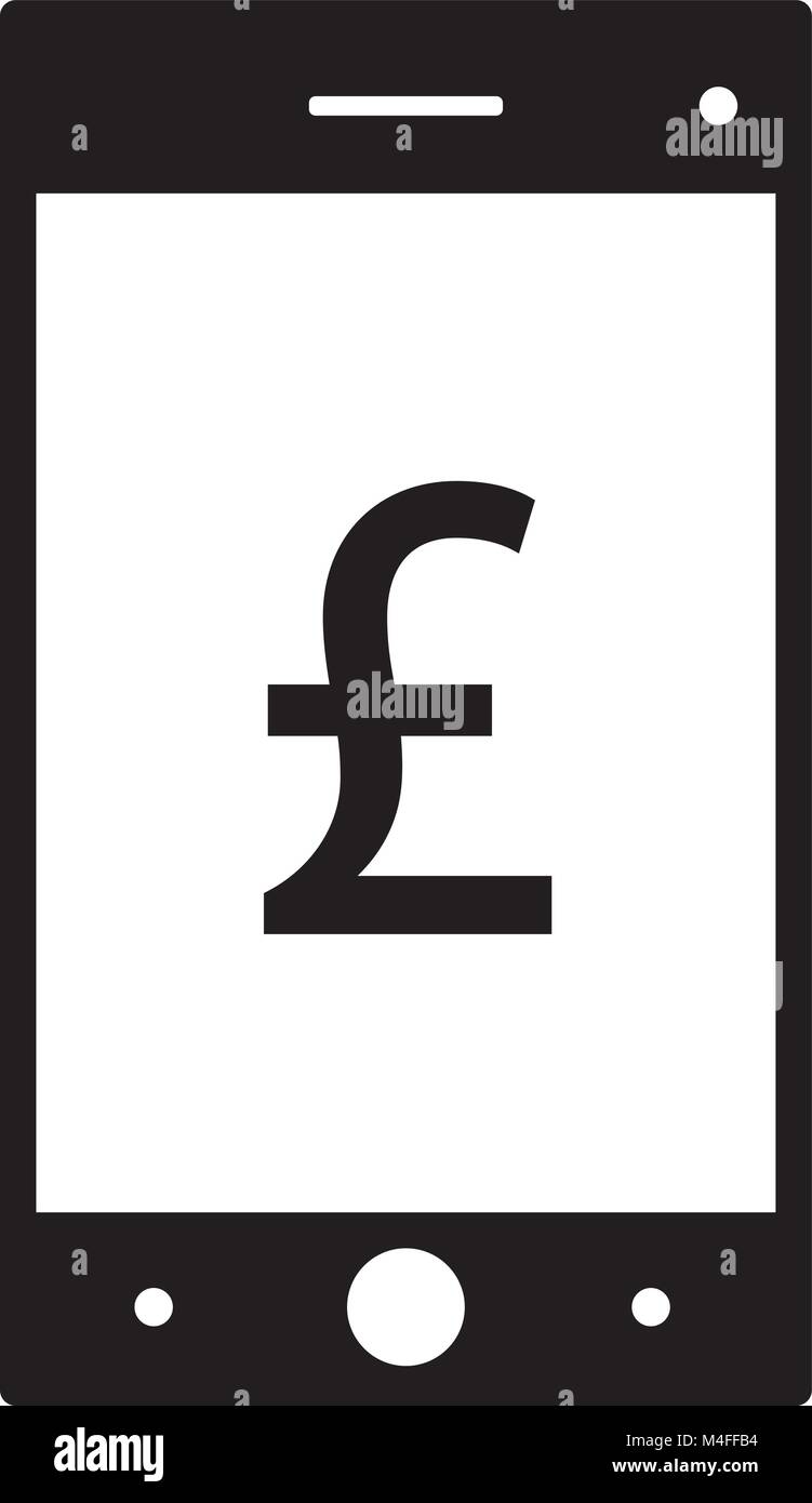 Pfund Sterling currency Symbol oder Logo Vektor auf Zelle, Handy oder Smartphone Bildschirm oder Display. Symbol für Deutschland oder Großbritannien und Engl Stock Vektor