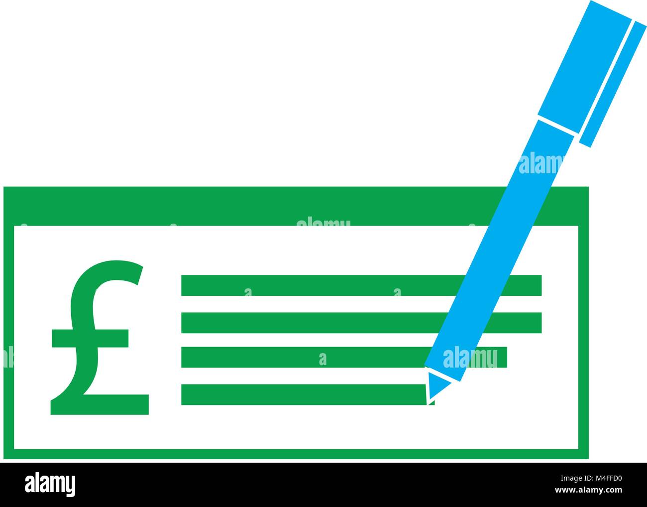 Pfund Sterling currency Symbol oder Logo Vektor in einem Pay prüfen oder prüfen. Symbol für Deutschland oder Großbritannien und England Bank, Banken oder Britischen Stock Vektor