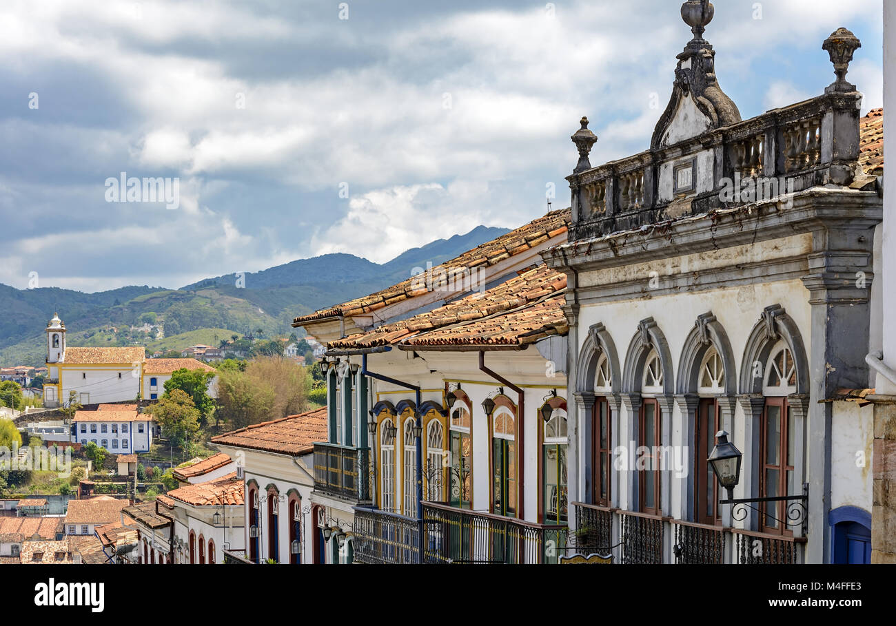 Ouro Preto Stadt Fassaden Stockfoto