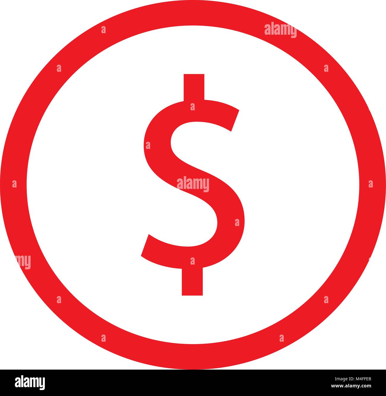 Dollar Währung Symbol oder Logo Vektor über eine Münze. Symbol für die Vereinigten Staaten von Amerika Bank, Banken oder Amerikanischen Finanzen. Stock Vektor