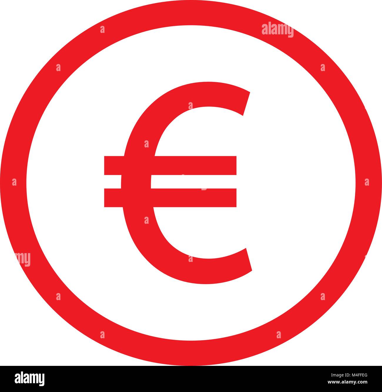 Währung Euro Symbol oder Logo Vektor über eine Münze. Symbol für die Europäische Union Bank, Banken oder Europa Eurozone Finanzen. Stock Vektor