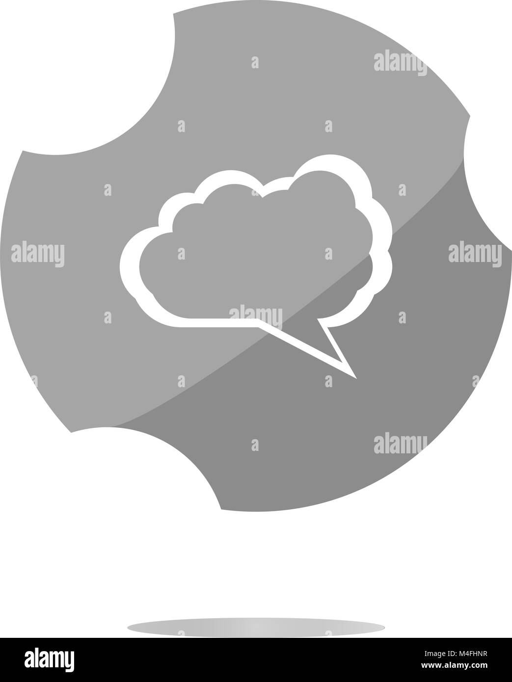 abstrakte Wolke auf Web Symbolschaltfläche isoliert auf weiss Stockfoto