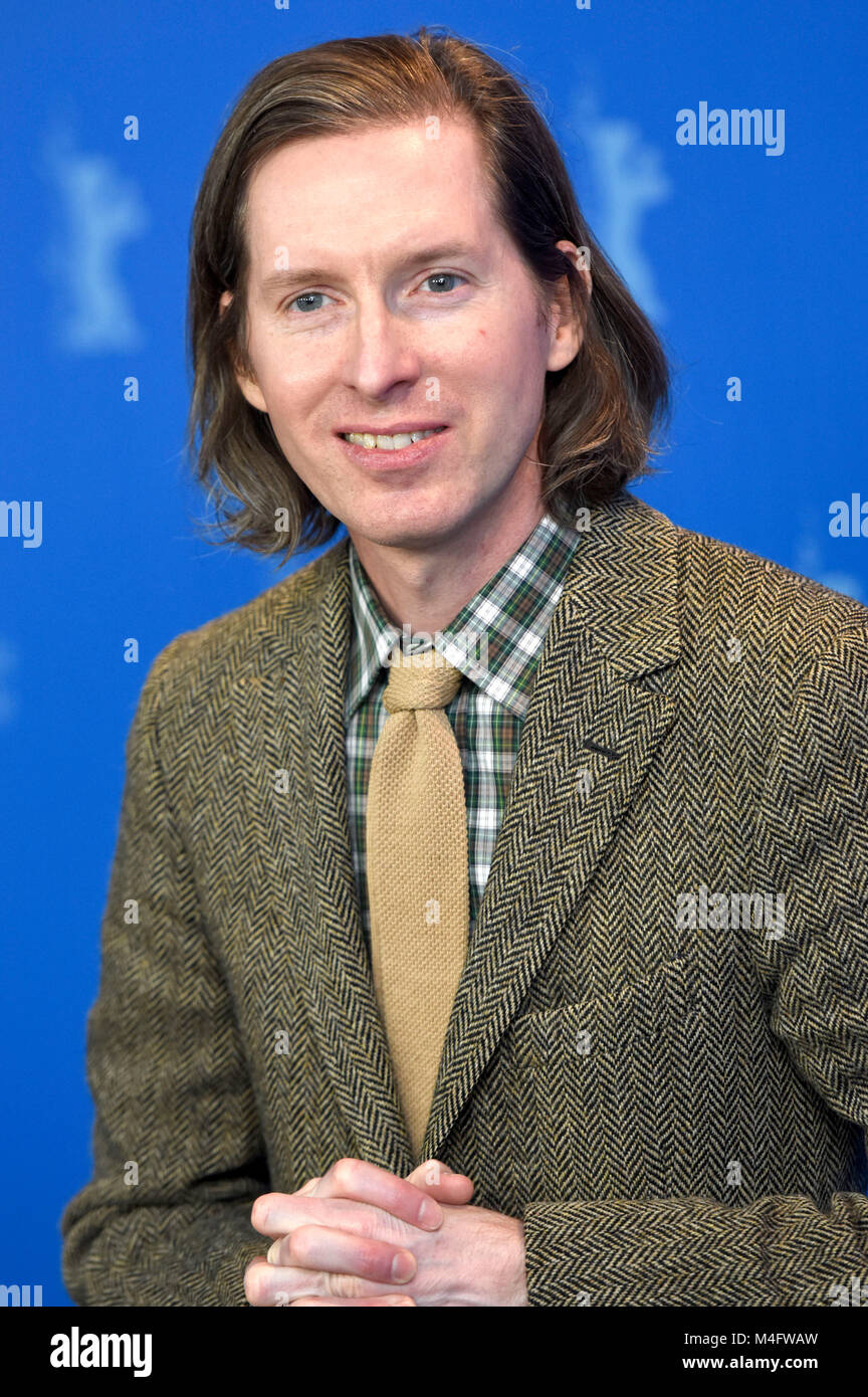 Regisseur Wes Anderson während der "Isle of Dogs" fotoshooting an der 68. Internationalen Filmfestspiele Berlin/Berlinale 2018 im Hotel Grand Hyatt am 15. Februar in Berlin, Deutschland. Stockfoto